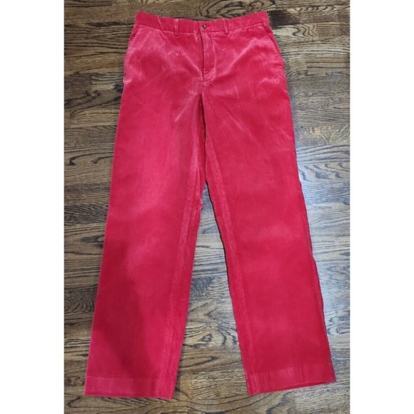 VTG Vintage RALPH LAUREN Polo RUGBY RED CORDUROY PANTS SZ 34 X 32 Men's - Picture 2 of 11